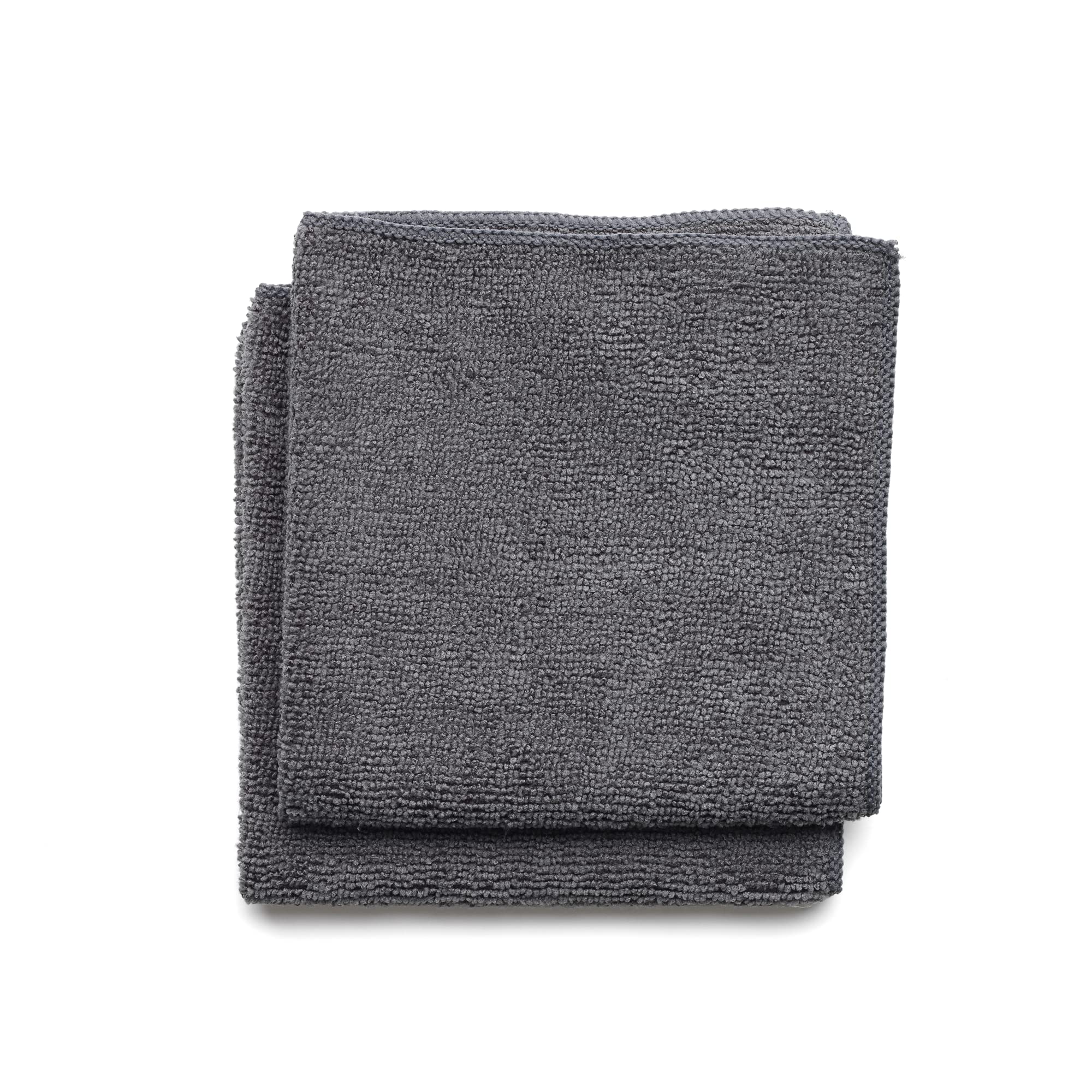 Dicke Mikrofasertücher (2er-pack) — Küchenpapier (für Trockene Oder Feuchte Anwendung) Zum Abwischen Von Fett Und Geschirr (grau)