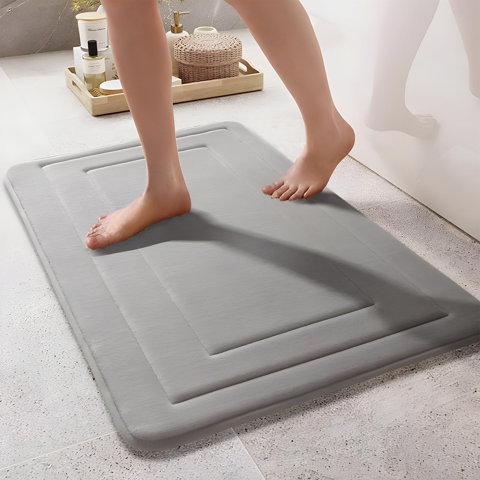 Saugfähige Badematte, Rutschfeste Badematte 40 X 60 Cm, Weiche Badematte Aus Memory-schaum, Wasserabsorbierend