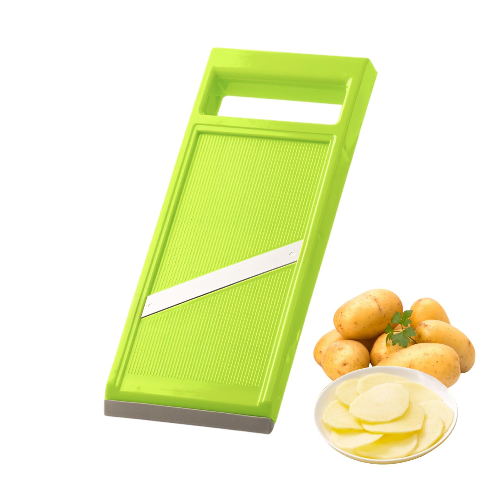 Kartoffelchipsmaschine, Handschneider Aus Edelstahl, Kartoffelschneider, Gemüseschneider, Pommes-maschine (grün)