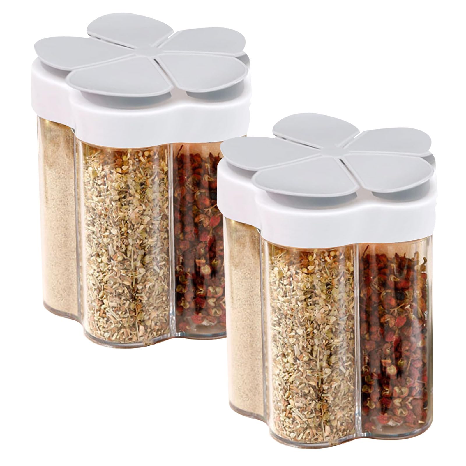Set Mit 2 Durchsichtigen Gewürzgläsern Aus Kunststoff (5 In 1), Gewürzbehälter, Reisegewürzgläser