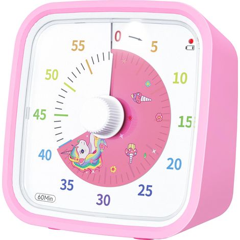Visueller Timer Im Einhorn-design (mit Schutzhülle) — Universeller 60-minuten-timer (design: Rosa Einhorn)