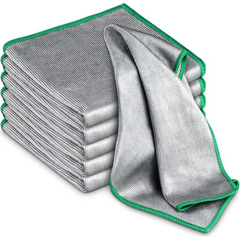 Glaspoliertuch, Streifenfreies Reinigungstuch, Fusselfreies Mikrofasertuch, 6er-packung
