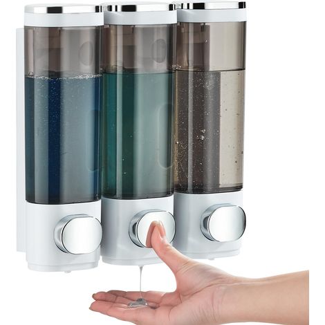 Shampoo- Und Spülungsspender, Duschseifenspender, Drei Fächer, Kein Bohren Erforderlich