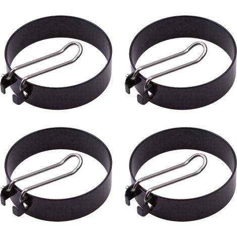 4-teiliges Eierform-set Aus Edelstahl, Antihaftbeschichtete Eierkreise Mit Klappbaren Griffen, Für Eier-muffins.