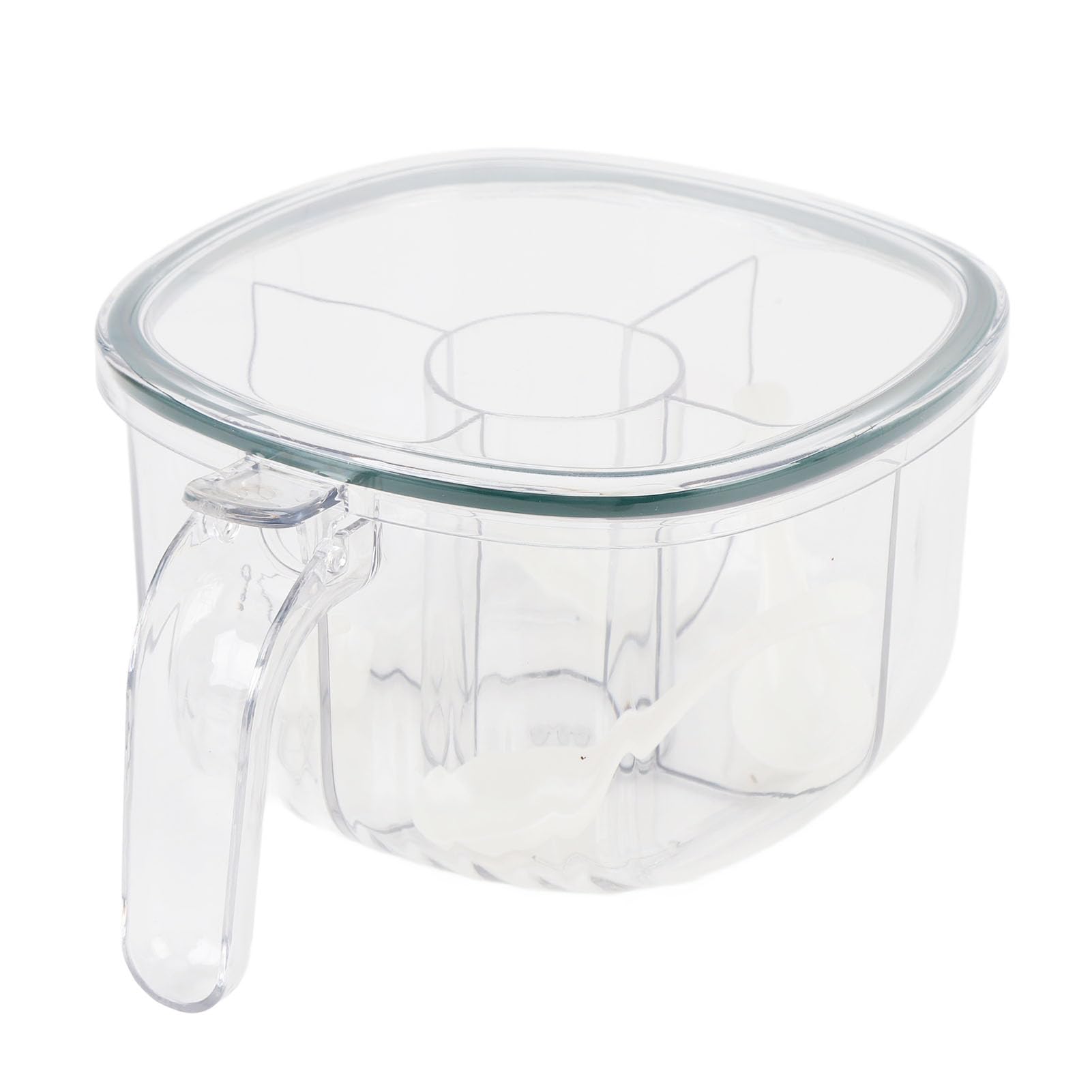 Gewürzglas Mit 4 Transparenten Kunststofftrennwänden, Ideal Für Die Küche Und Als Gewürzbehälter.