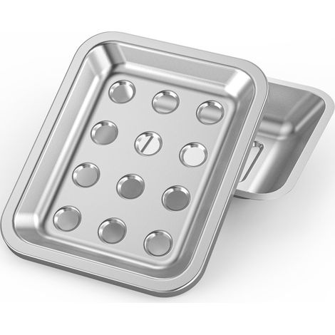 Seifenschale Aus Edelstahl, Große Doppelwandige Seifenschale Mit Abtropfschale, Seifenschale Aus Metall