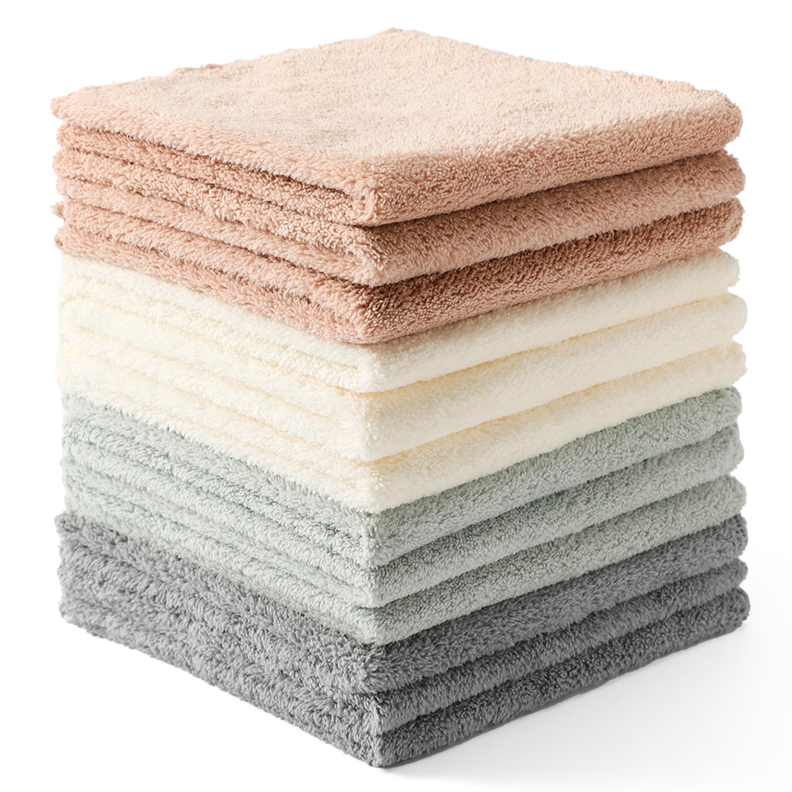 Set Mit 12 Reinigungstüchern, Ultraweiche, Saugfähige Und Schnell Trocknende Mikrofasertücher (verschiedene Farben)