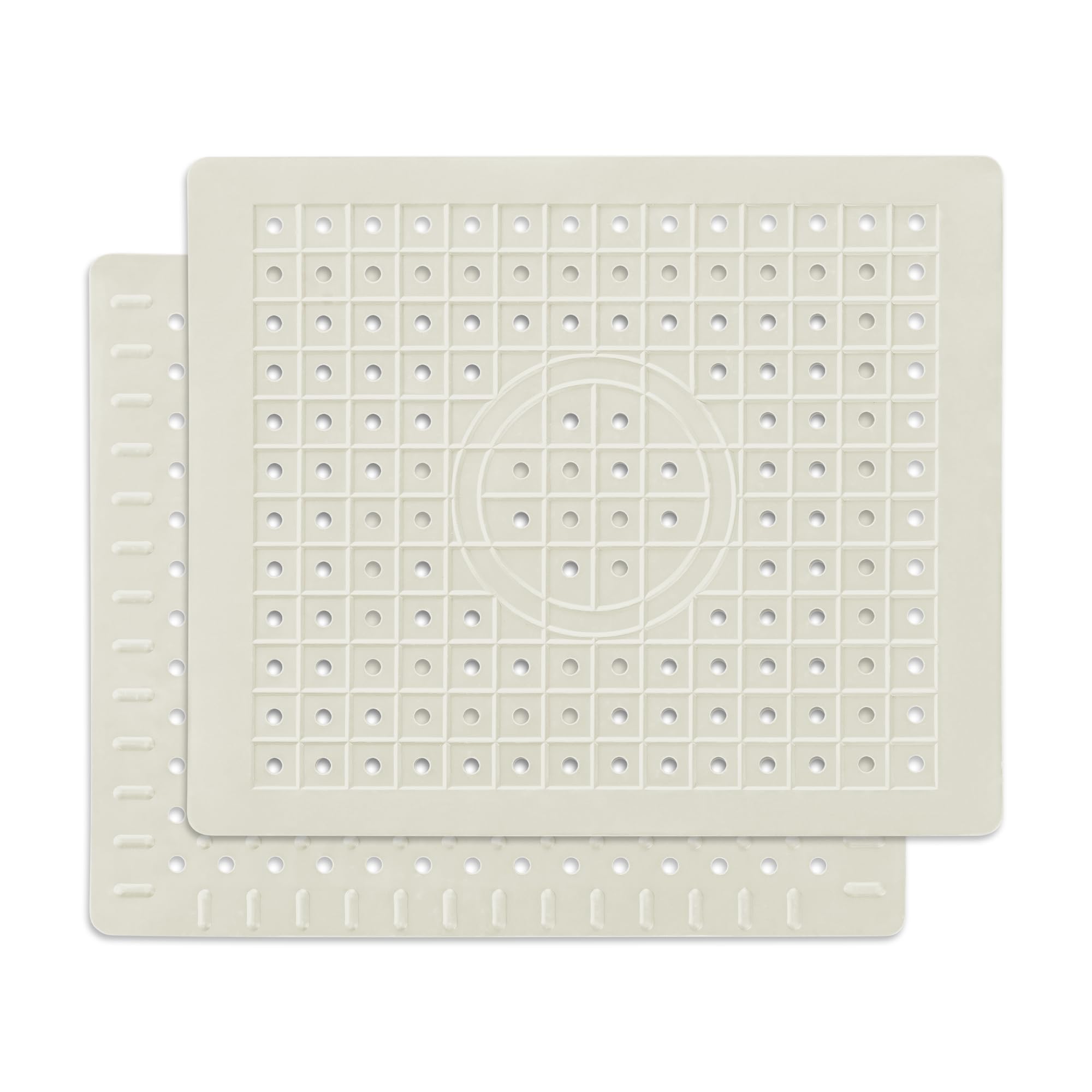 Spülbeckenmatte, 30,5 Cm X 25,5 Cm, Geschirrmatte, Spülbeckenschutz, 2er-set, Cremeweiß.
