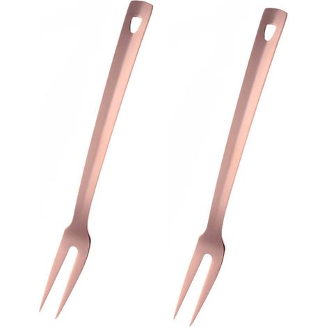 Grillgabeln Aus Edelstahl, Lang, 31 Cm Lang, 2er-set, Roségold.