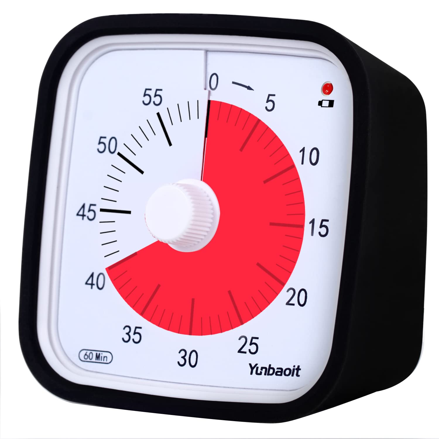 Visueller Timer Mit Schutzhülle – Erweiterter 60-minuten-countdown-timer Mit Warnung Bei Niedrigem Batteriestand (schwarz)
