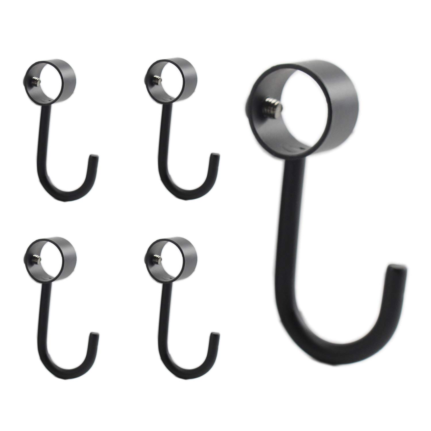Set Aus Robusten, Schwarzen, Verstellbaren Und Multifunktionalen Kleiderhaken Aus Edelstahl.