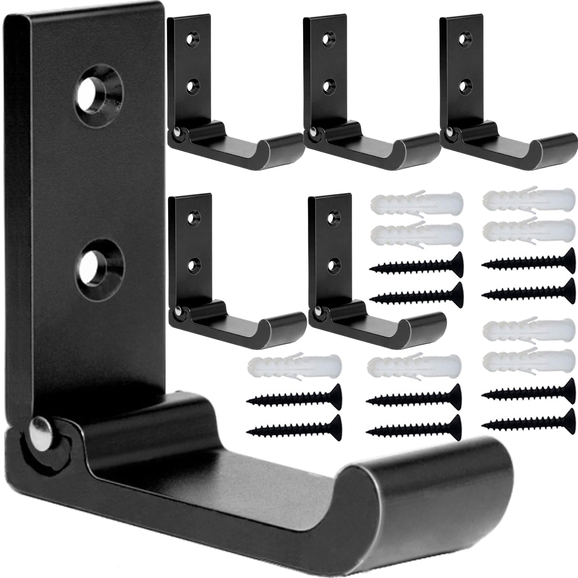 Klappbare Kleiderhaken, Mattschwarze Haken Zum Aufhängen Von Mänteln, Handtuchhaken Fürs Badezimmer, Robuste Bademantelhaken Aus Aluminiumlegierung (6er-set – Schwarz)