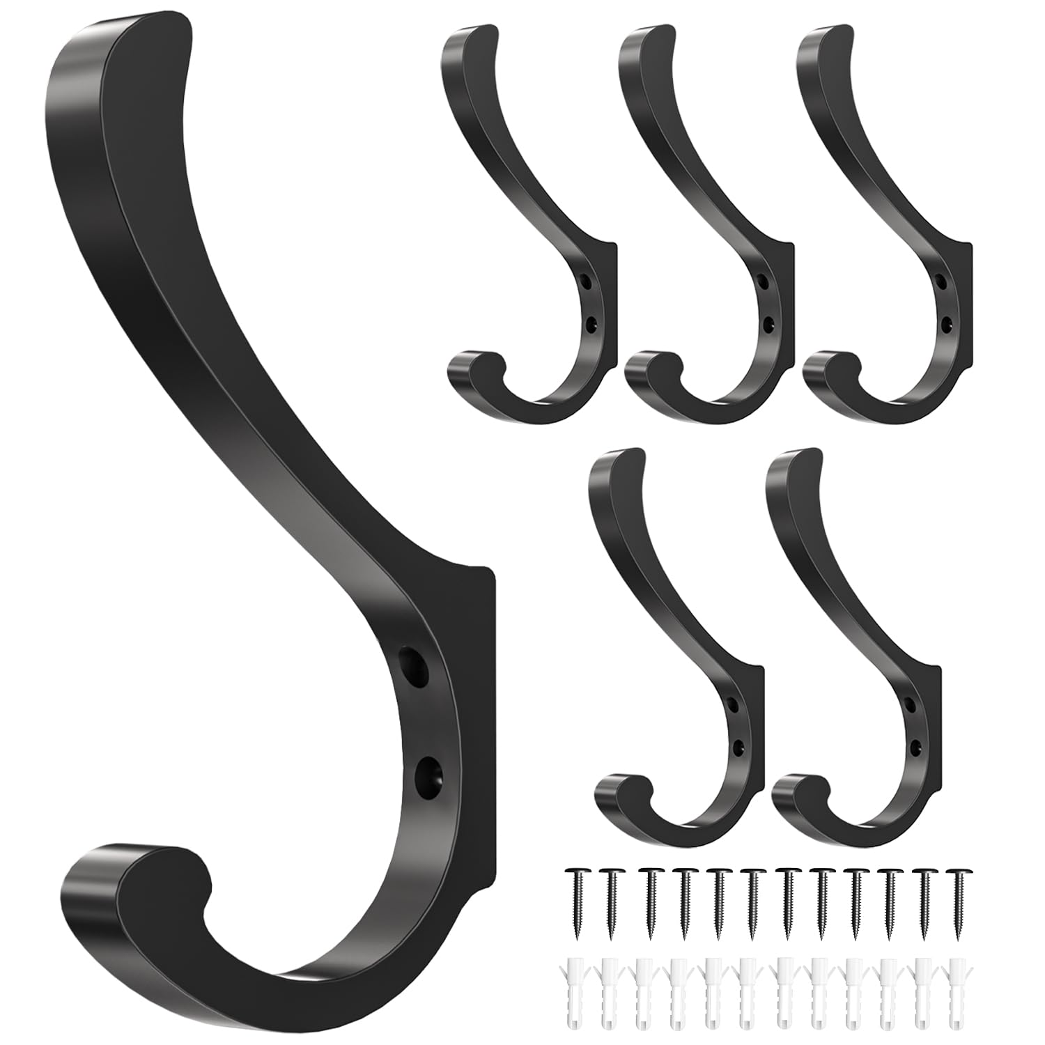 Schwerlast-kleiderhaken (13,6 Kg), Kleiderbügel, Metallhaken Für Handtücher, Rucksäcke, Hüte, Jacken (6er-pack)