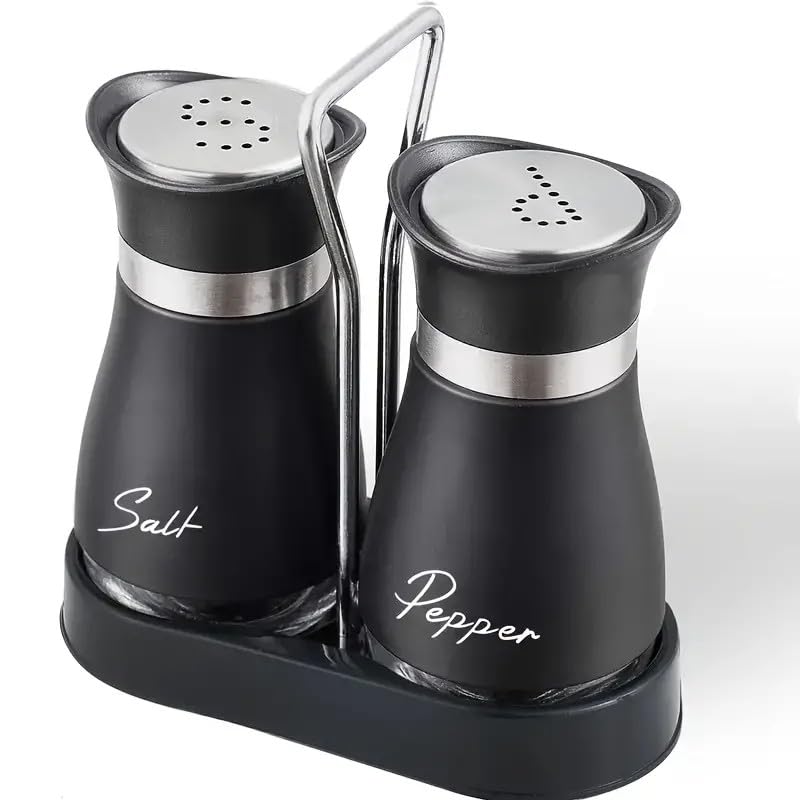 Salz- Und Pfefferstreuer-set Mit Glasfuß Und Stabilisierungsstütze, Für Küche, Tisch, Camping Und Grillen.