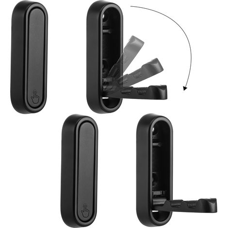 Klapphaken, Schwarze Klappwandhaken (4er-set), Robuste Klapphaken, Handtuchhaken