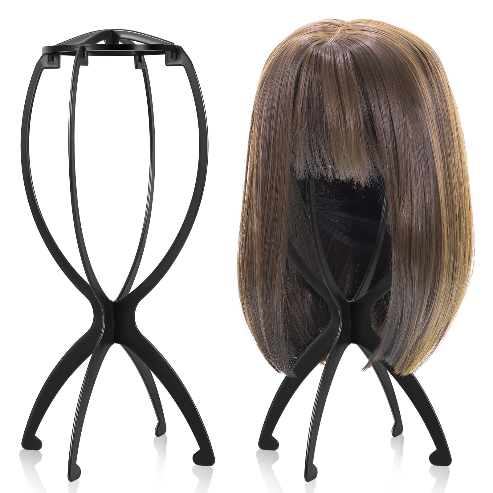 Perückenständer, Tragbarer Ständer, Universalständer, Reiseständer, Geschenk Für Friseure (schwarz, 2er-set)