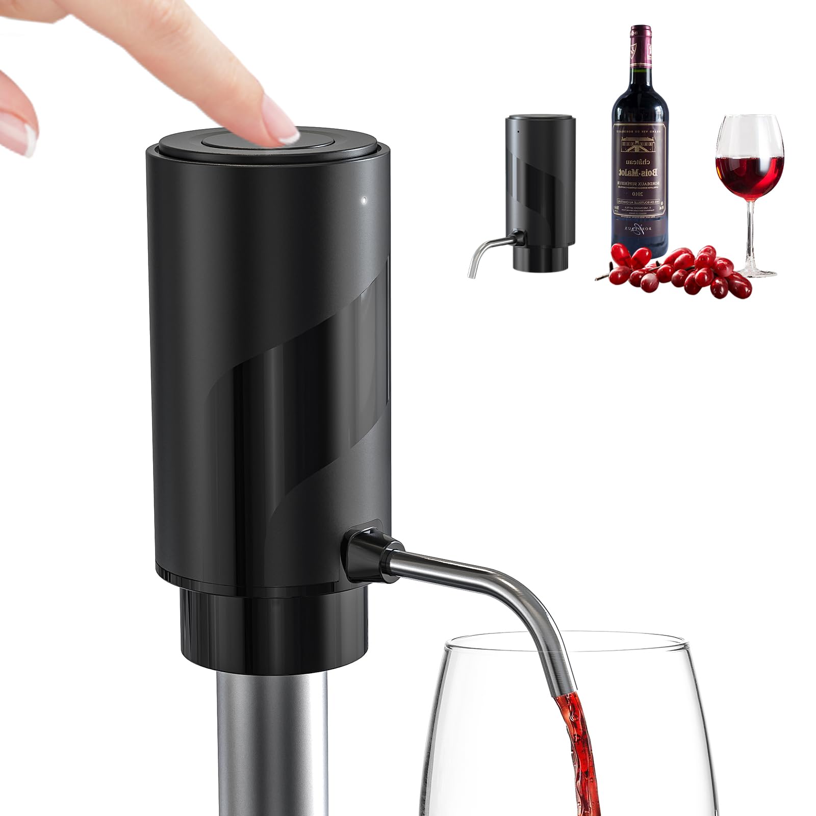 Elektrischer Weinbelüfter, Automatischer Korkenzieher, Tragbarer Weinausgießer Mit Ein-knopf-bedienung, Nachfüllbarer Weinausgießer