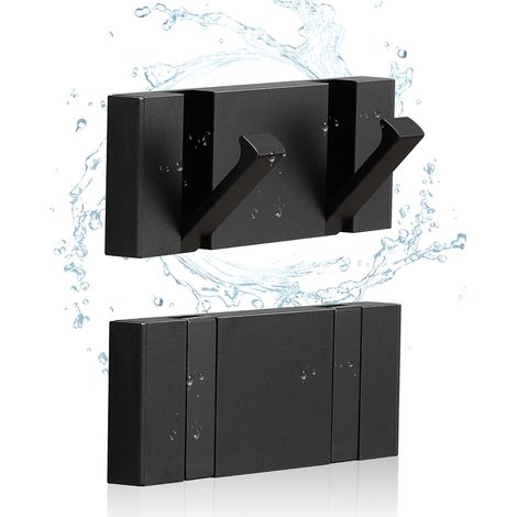 Set Mit 2 Schwarzen, Wasserdichten Handtuchhaken, Faltbare Badezimmer-handtuchhaken, Moderne Haken