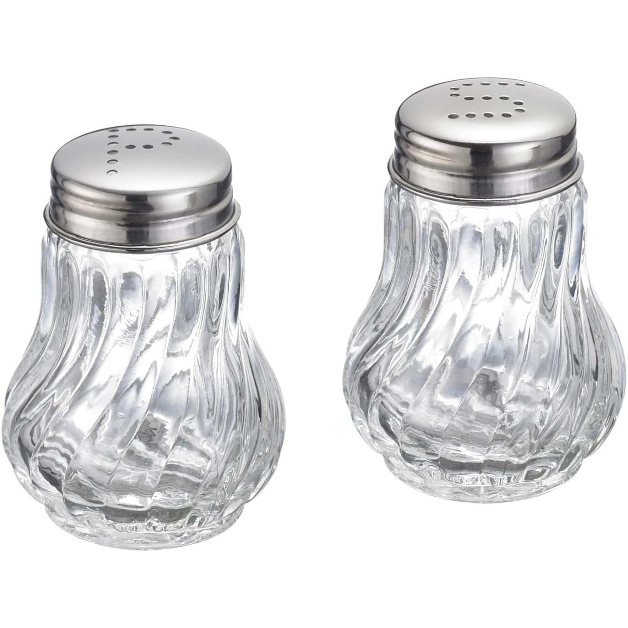Salz- Und Pfefferstreuer, 2er-set, Fassungsvermögen: Ca. 50 Ml, Glas/edelstahl, Berlin, Silber/transparent