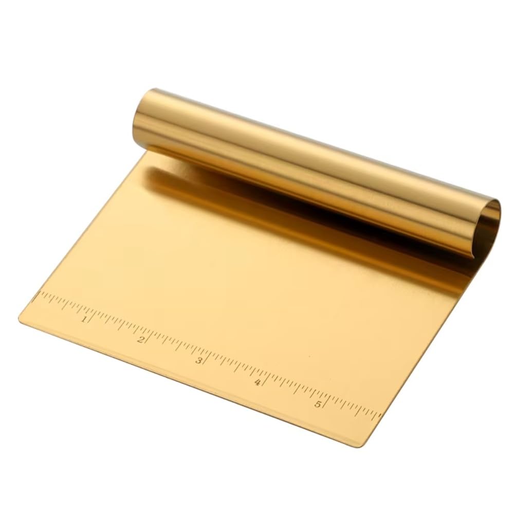 Multifunktionaler Spatel Aus Edelstahl, Pizzaschaber, Gebäckwerkzeug, Küchenaccessoire (gold)