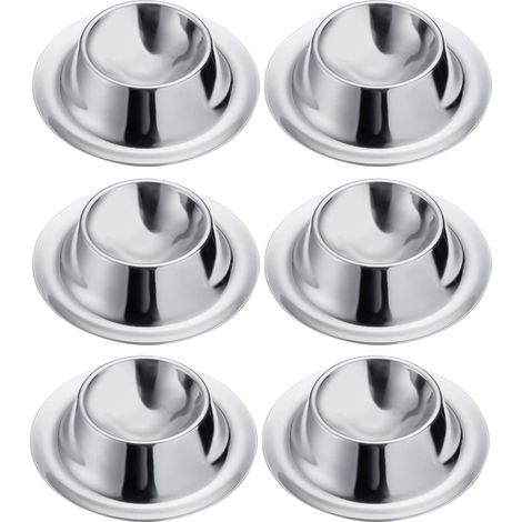 Set Mit 6 Stapelbaren Runden Eierbechern, Ø 8,5 Cm, Edelstahl, Silber