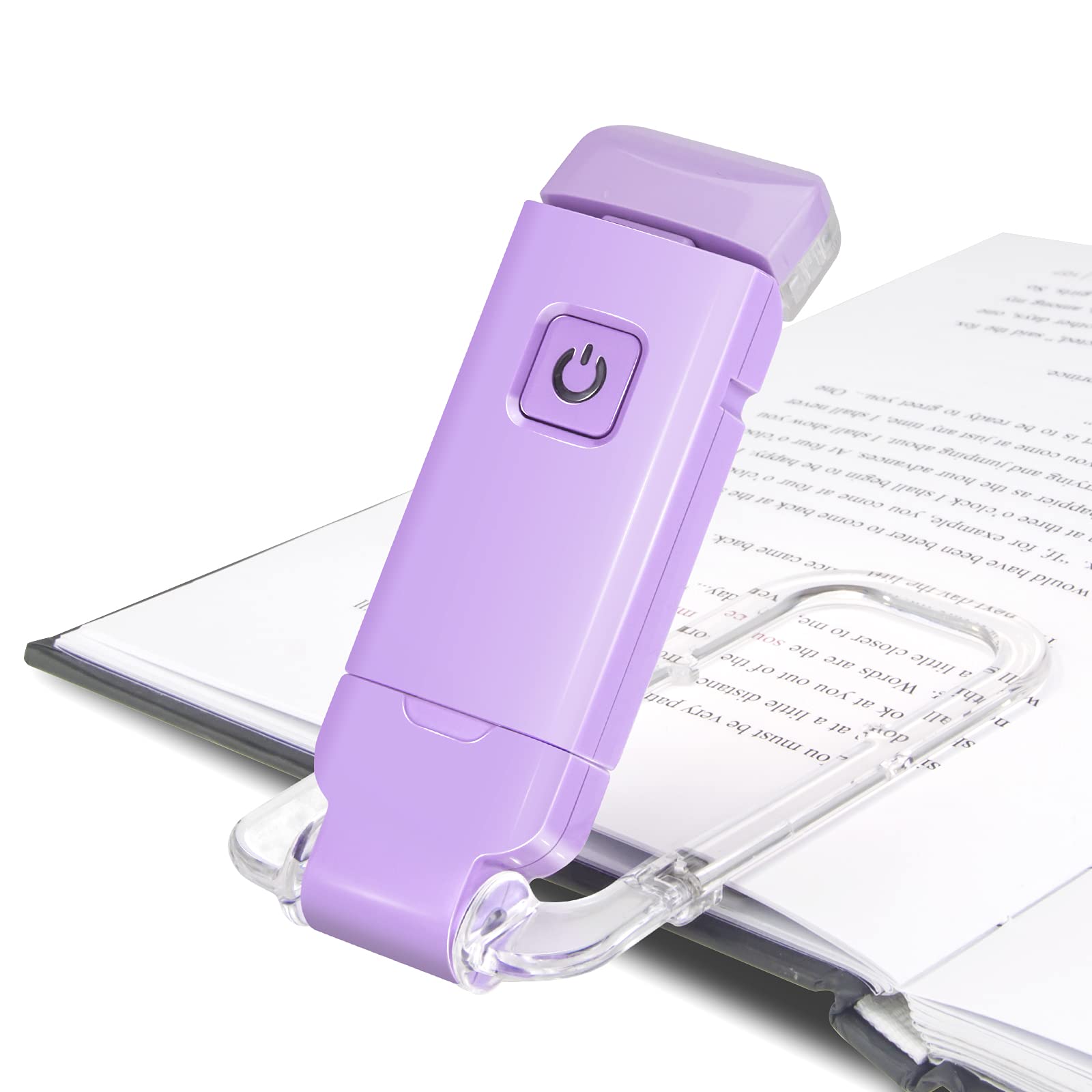 Wiederaufladbare Usb-leselampe Für Bücher, 3 Helligkeitsstufen Zum Schutz Der Augen, Lila