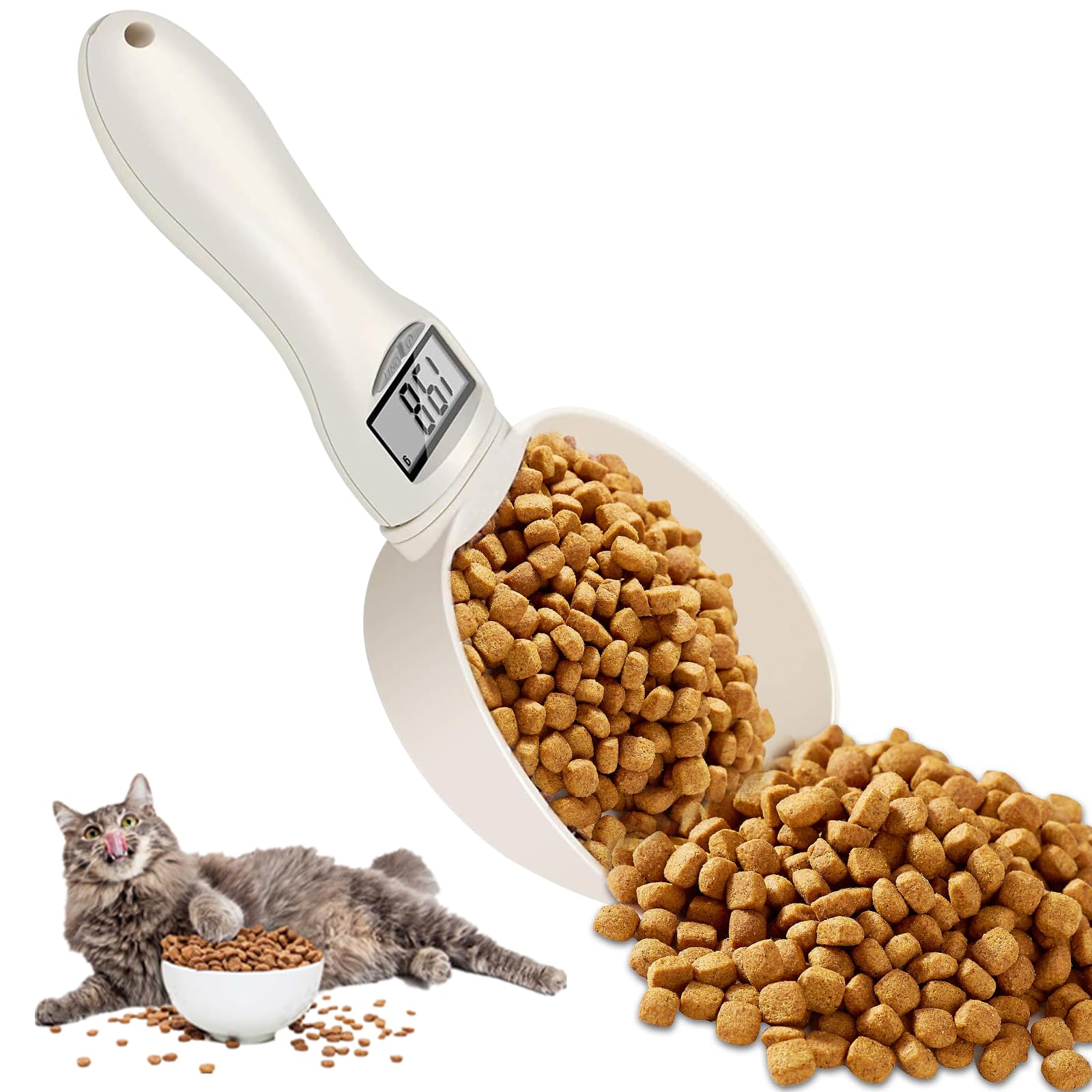 Digitale Küchenwaage, 1 G Genauigkeit, 800 G Kapazität, Mit Lcd-anzeige, Abnehmbarem Löffel Für Hundefutter Und Milchpulver.