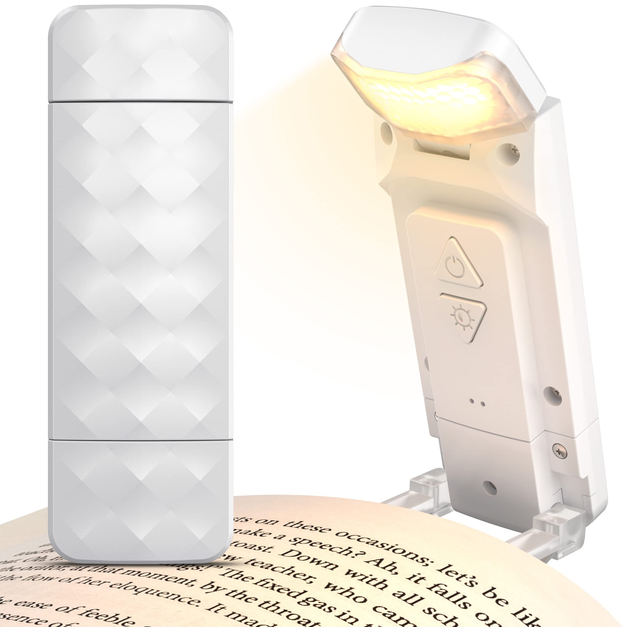 Leselampe, E-reader-leuchte Fürs Bett, Wiederaufladbare Buchlampe, 3 Farben, Augenschutz, Weiß