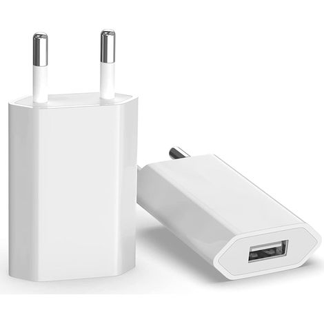 (2er-pack) Schnell-usb-ladegerät Und Universalstecker-adapter (5 W/5 V/1 A) – Ideal Für Reisen, Weiß