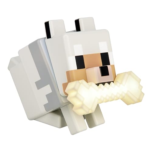 Paladone - Globuddies Offiziell Lizenziertes Minecraft Wolf 3d Led-nachtlicht Mit Farbwechsel, Farbe Durch Antippen Ändern, Gaming-merchandise, Batteriebetrieben [energieeffizienzklasse A]
