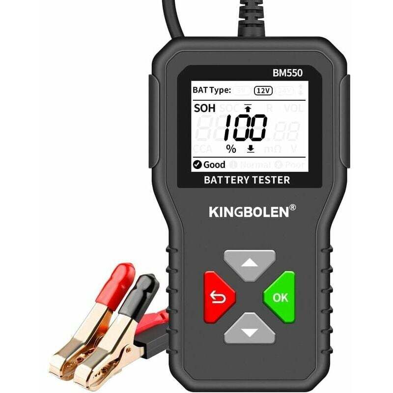 [niemals Verwendet] Digitales Batterietestgerät (6 V, 12 V, 24 V) – Messbereich 100–2000 Cca – 1,8"-hd-display – Genauigkeit 99,5 % – Verpolungsschutz – Cca 2–200 Ah