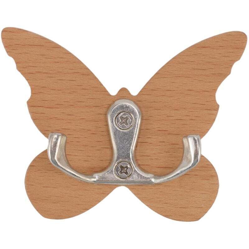 [niemals Verwendet] Schmetterlingsförmiger Wandhaken Aus Holz, Wandhaken Aus Holz Für Mäntel, Kleidung, Hüte, Handtücher...
