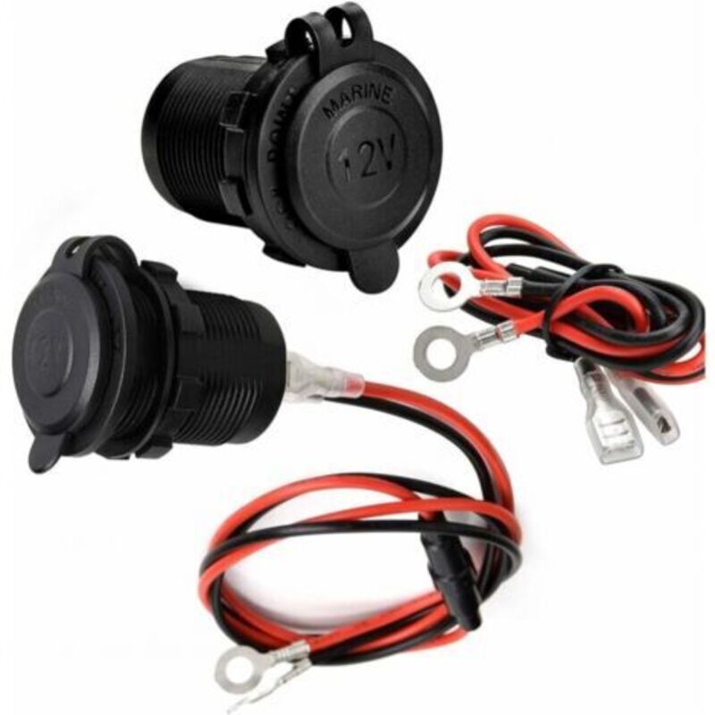 [niemals Verwendet] 2er-pack Wasserdichte Zigarettenanzünderbuchsen In Marinequalität Für Boot, Motorrad Und Auto, Mit 0,6 M Langem 12v/24v-gleichstromanschlusskabel
