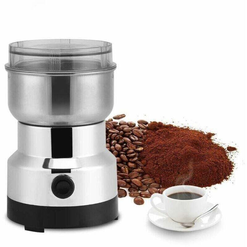 [niemals Verwendet] Elektrische Kaffeemühle (220 V) – Edelstahl-bohnenmühle – Leistungsstarker Motor Für Kaffee, Gewürze Und Nüsse – Kompakt Und Leicht Zu Reinigen