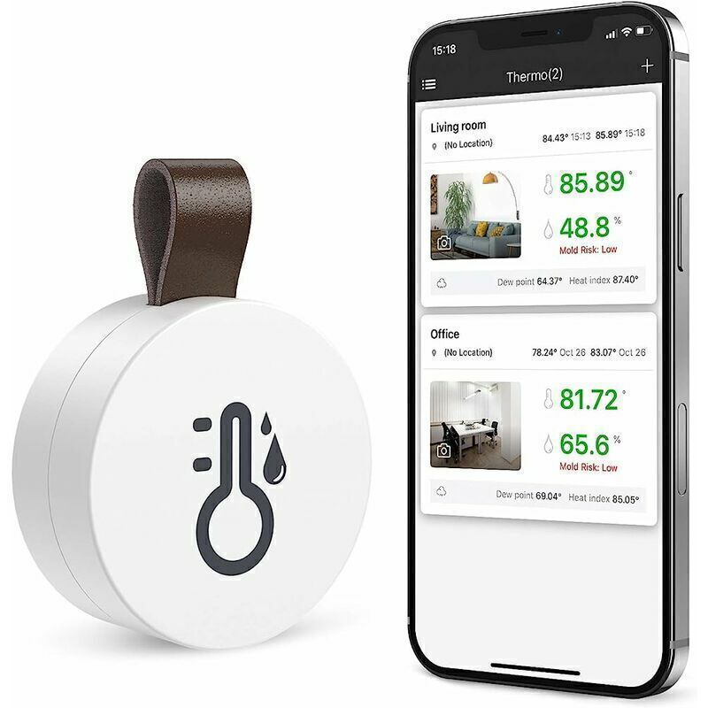 [niemals Verwendet] Bluetooth-thermometer-hygrometer, Kabelloses Mini-thermo-hygrometer Für Den Innenbereich Mit Datenexportfunktion, Kompatibel Mit Ios Und Android Für Weinkeller, Wohnzimmer, Babyzim