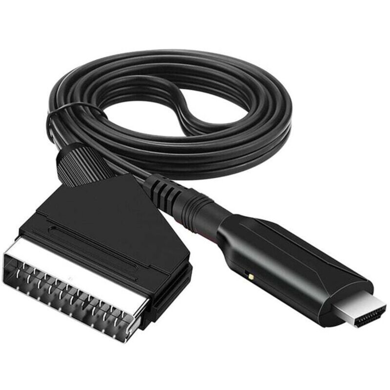 [niemals Verwendet] Scart-zu-hdmi-1080p-konverter – 720p/1080p-auflösung – Vergoldete Anschlüsse – Plug & Play Für Ältere Geräte