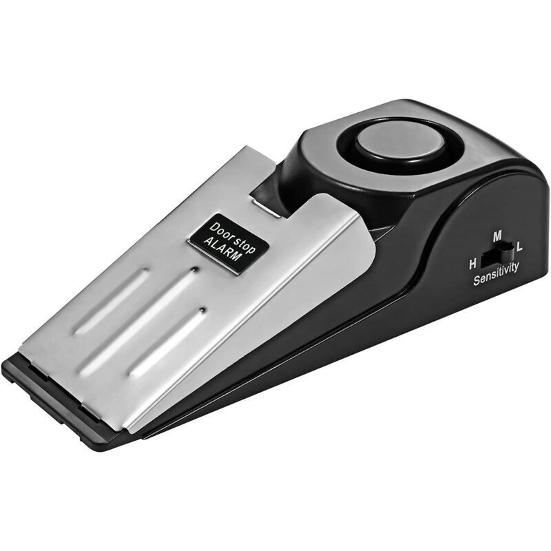 [niemals Verwendet] Türstopper-alarm, Rutschfester, Keilförmiger Türstopper-alarm Aus Gummi Mit Einstellbarer Empfindlichkeit Von 125 Db, Leicht, Geeignet Für Zuhause, Reisen Und Hotels.