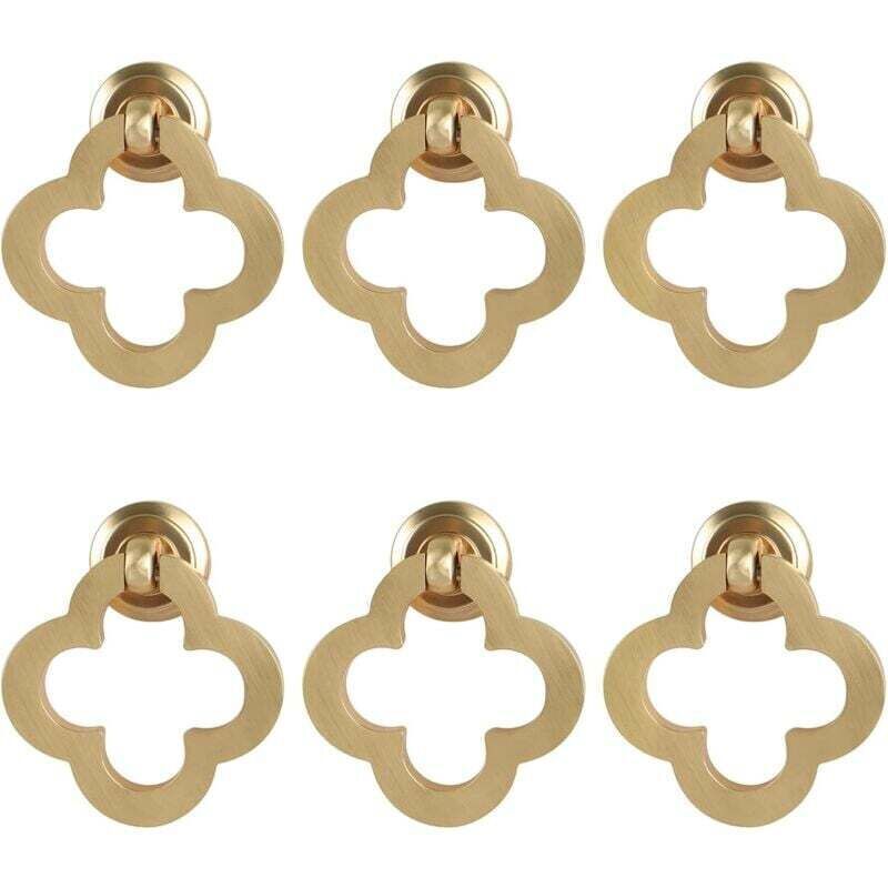 [niemals Verwendet] [6 Stück Goldene Blumen-schrankknöpfe, Schrankringe Aus Gebürstetem Messing-zink-legierung, Kommodenknöpfe, Möbelbeschläge Für Küchenschränke, Schubladen, Schranktüren, F,