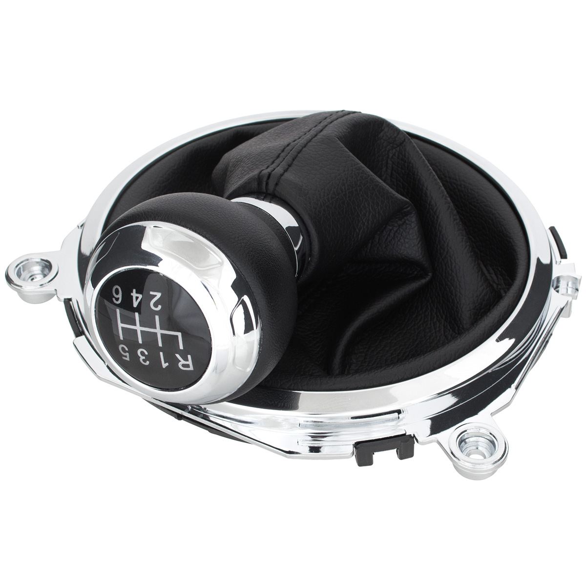 Audi Tt 8j 06-14 Schaltknauf Schwarz/chrom + Schwarze Schaltmanschette Mit Chromrahmen, 6-gang