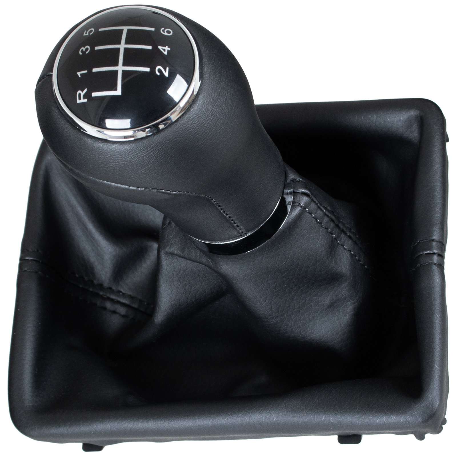 Audi A4 B8 07-15 Schwarzer 6-gang-schaltknauf + Schwarze Schaltmanschette