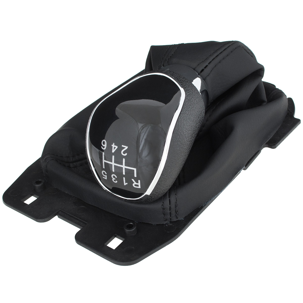Ford Ecosport Ii 12-17 Schwarzer Schaltknauf + Schaltsack Mit Rahmen, 6-gang