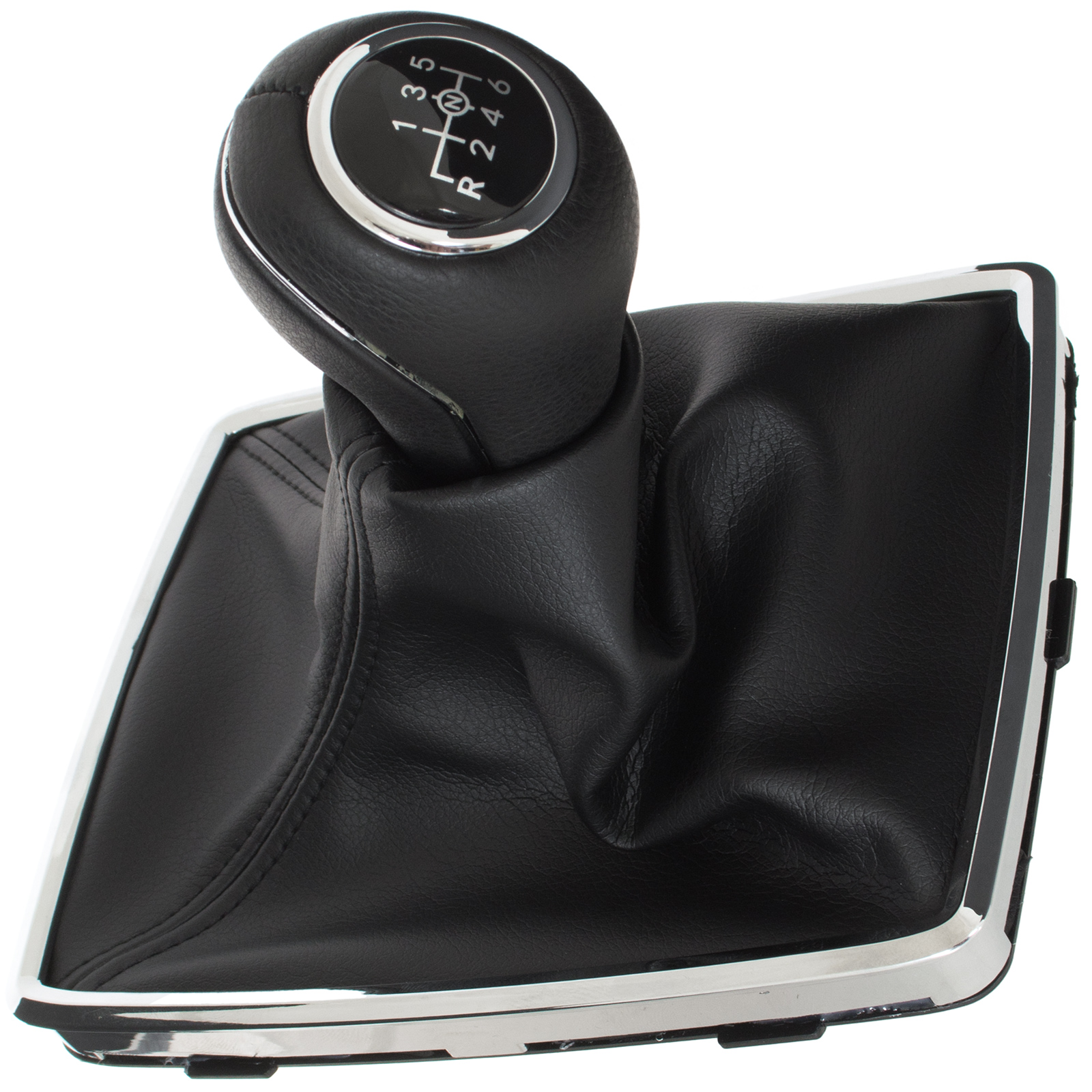 Mercedes W204 C-klasse 07-14 Schwarzer Schaltknauf + Schwarze Schaltmanschette Mit Chromrahmen, 6-gang-schaltplan