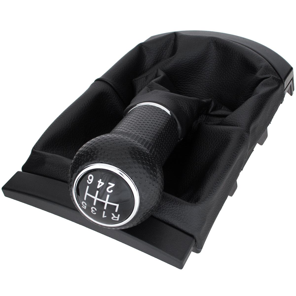 Seat Ibiza Iii 02-09 Schwarzer Schaltknauf + Schaltmanschette Mit Rahmen, 6-gang