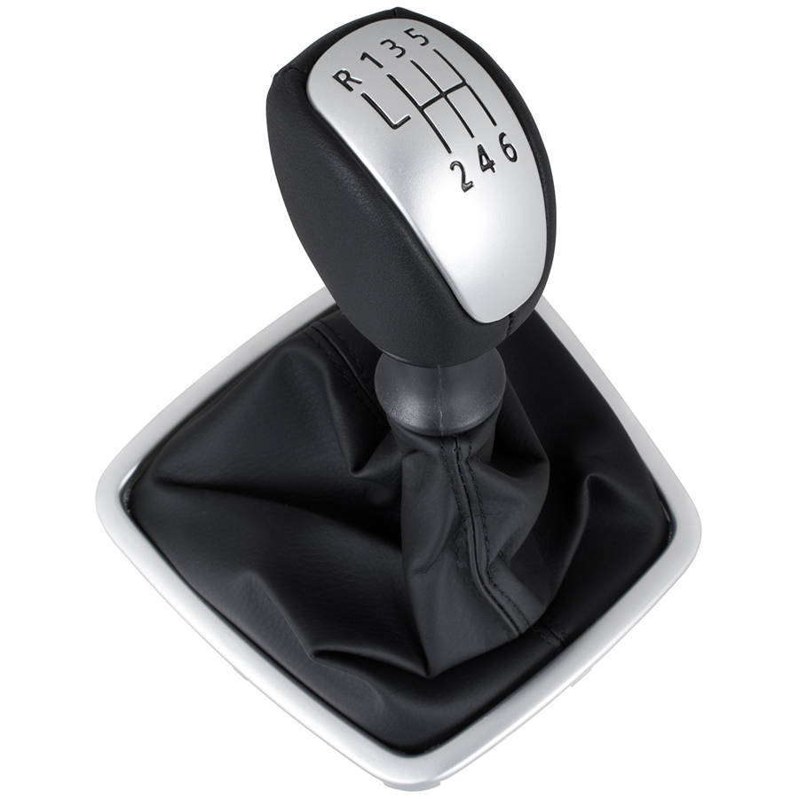 Renault Laguna Iii 07-15 Schaltknauf Schwarz/silber + Schwarze Schaltmanschette Mit Silbernem Rahmen, 6-gang