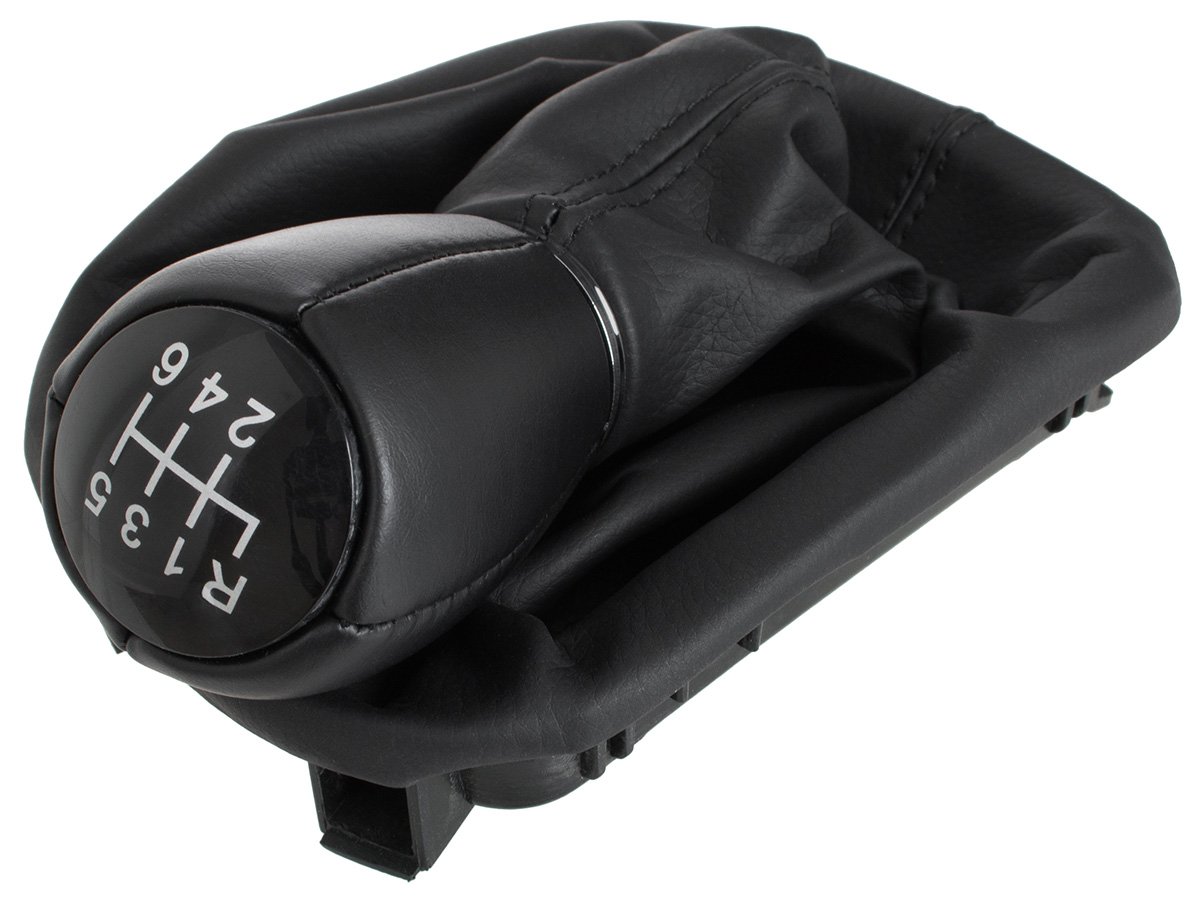 Seat Leon I 99-06 Schwarzer Schaltknauf + Schaltmanschette Mit Rahmen, 6-gang