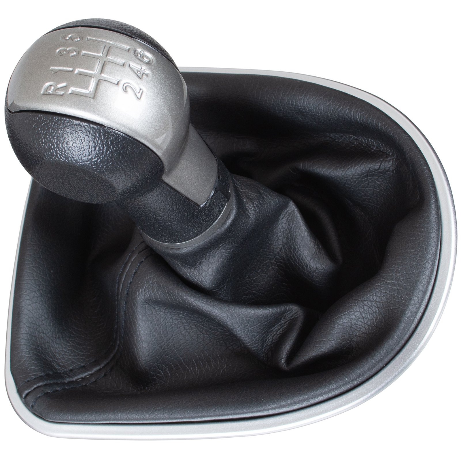 Seat Leon Ii 2005 – Schaltknauf Und Schaltmanschette In Schwarz Und Beige Mit Chromrahmen, 6-gang