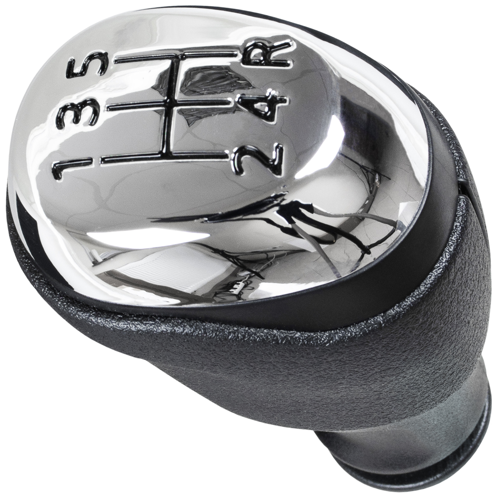 Renault Clio Iv 12-20 Schaltknauf Schwarz Abs + Chrom + Schwarzes 5-gang-design