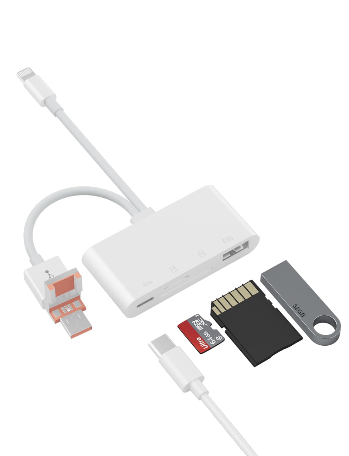 Usb-c-sd-kartenleser, Sd-kartenleser, 4-in-1-kartenleser, Speicherkartenleser Kompatibel Mit Iphone 16-serie, Galaxy S24/s24 Ultra, Ipad Pro/ipad Air, Macbook Pro/macbook Air Usw.