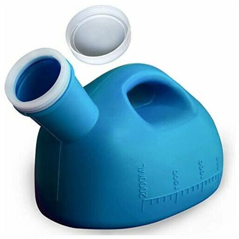 Urinal Für Männer Mit Deckel. Spritzwassergeschützte Urinbecher Mit Großem Fassungsvermögen (2000 Ml) Für Krankenhäuser, Inkontinenz, Senioren, Reisen Und Camping.