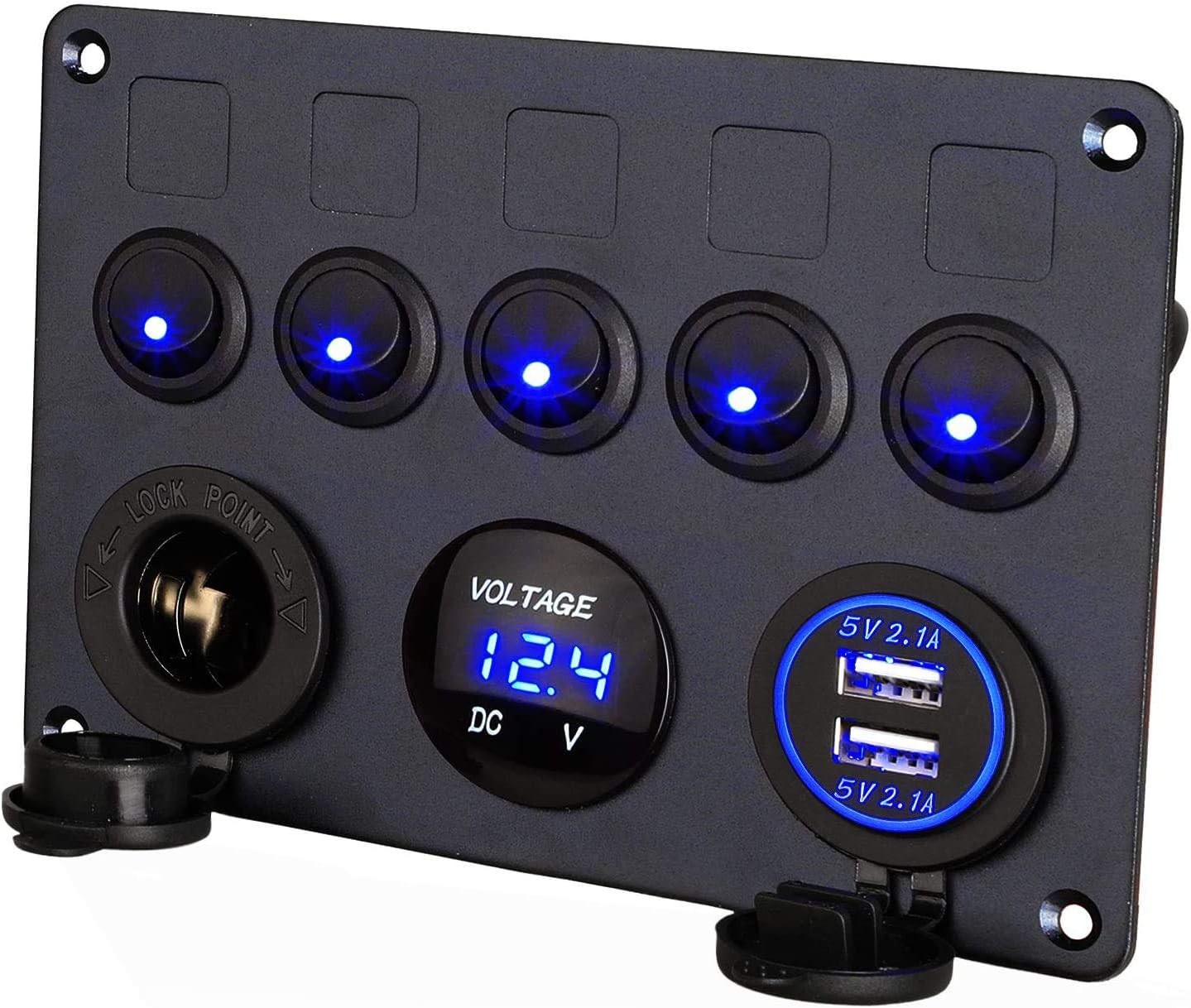 Wasserdichter Zündschalter Für Schiffe Mit Digitalvoltmeter Und Dualem Usb-ladegerät/zigarettenanzünderstecker - Sonstiges